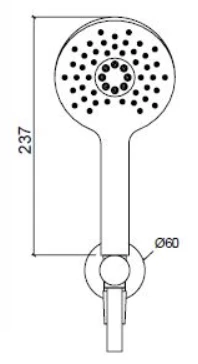 Waterevolution Flow round hand shower set complete with wall connection brass - 3 modes - T1621RLE