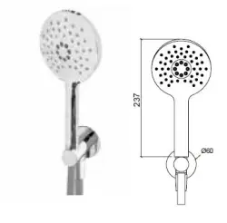 Conjunto de teleducha Watervolution Flow redondo completo con conexión a la pared blanco mate - 3 posiciones - T1621RBR