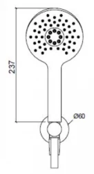 Conjunto de teleducha Waterevolution Flow redondo completo con conector de pared dorado claro T1621RWGE