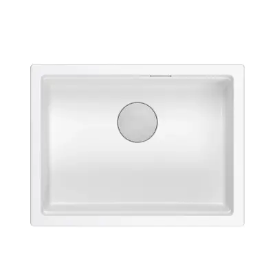 Quadri Newport II white granite undermount sink white 560x450 mm 1208966922