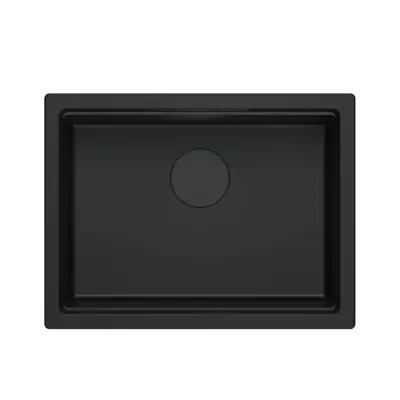 Quadri Newport II granite undermount black sink 560x450 mm incl. black drain cap 1208966924