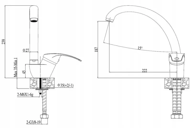 Juego de grifo de cocina blanco Quadri con dispensador de jabón empotrado y cestillo ajustable blanco 1208966928