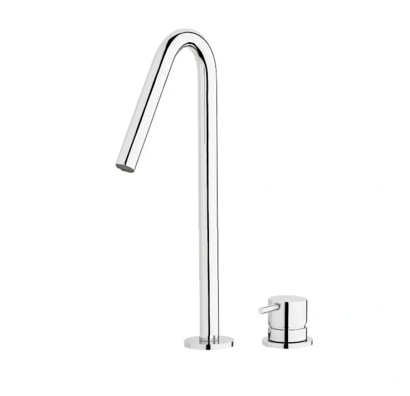 Grifo de lavabo Waterevolution Flow de 2 orificios dorado claro con caño alto V 120mm T1122VWGE