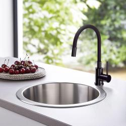 Mezclador monomando de cocina Quadri Bristol con caño flexible negro PVD negro 1208967083