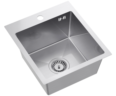 Quadri Dixton 40 set with stainless steel sink 400x450 mm with faucet hole countertop and Quadri Bristol stainless steel kitchen faucet
