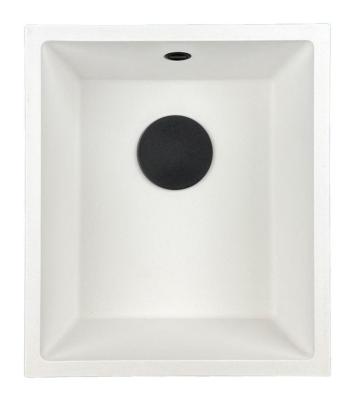 GraniteMy Universal granite white sink 34x40 cm white top-mounted, undermount and flush-mount with black plug 1208967147