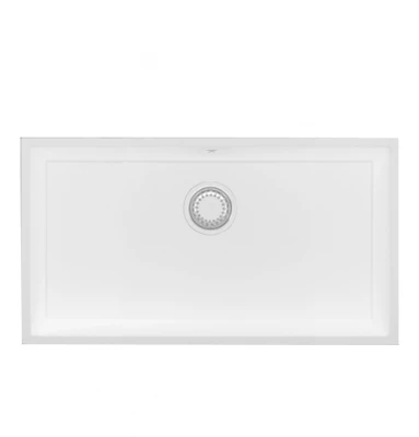 GraniteMy Universal granite large white sink 74x40 cm white top-mounted, undermount and flush-mount with white plug 1208967160