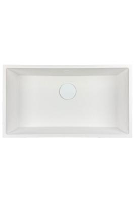 GraniteMy Universal granite large white sink 74x40 cm white top-mounted, undermount and flush-mount with white plug 1208967160