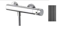 Waterevolution Flow termostato de ducha con set de ducha redondo PVD Gun Metal T140TNRGME