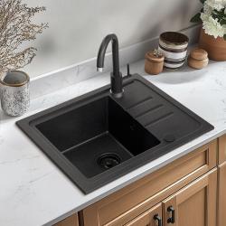 Fregadero Quadri Sligo 60 granito antracita 55x44 cm con escurridor incl grifo 1208967199