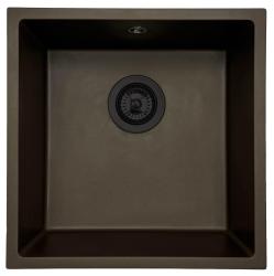 Fregadero GraniteMy Universal de granito para cafetería de 40x40 cm de montaje sobre encimera, bajo encimera y enrasado con tapón negro 1208967216