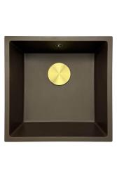 Fregadero GraniteMy Universal de granito para cafetería de 40x40 cm de montaje sobre encimera, bajo encimera y enrasado con tapón de gota 1208967218
