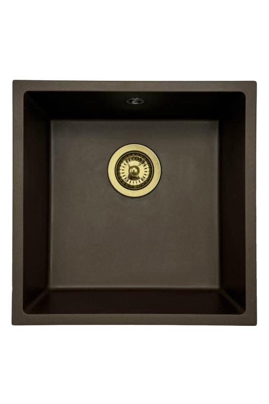 Fregadero GraniteMy Universal de granito para cafetería de 40x40 cm de montaje sobre encimera, bajo encimera y enrasado con tapón de gota 1208967218
