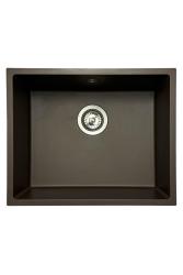 Fregadero GraniteMy Universal de granito para cafetería de 50x40 cm de montaje sobre encimera, bajo encimera y enrasado con tapón de acero inoxidable 1208967227
