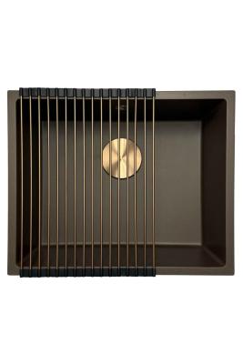 GraniteMy Universal granite café sink 50x40 cm top-mounted, undermount and flush-mount with copper plug 1208967229