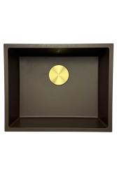 Fregadero GraniteMy Universal de granito para cafetería de 50x40 cm de montaje sobre encimera, bajo encimera y enrasado con tapón de gota 1208967230