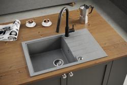 Quadri Cárdigan fregadero de montaje gris granito con escurridor reversible 78x50cm 1208967382