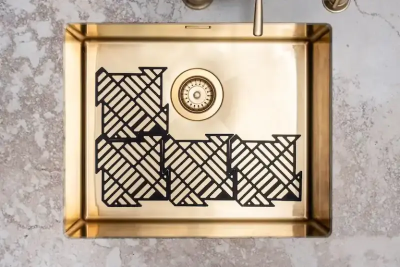 Magisso Happy Sink Puzle protector de fondo negro 4 piezas para fregadero negro 32,5 x 32,5 cm 1208967385