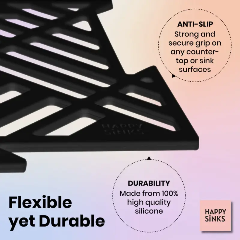 Magisso Happy Sink Puzle protector de fondo negro 4 piezas para fregadero negro 32,5 x 32,5 cm 1208967385
