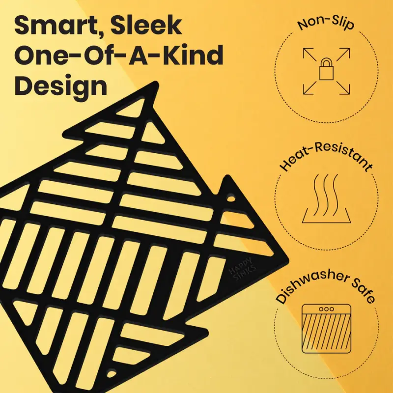 Magisso Happy Sink Puzle protector de fondo negro 4 piezas para fregadero negro 32,5 x 32,5 cm 1208967385