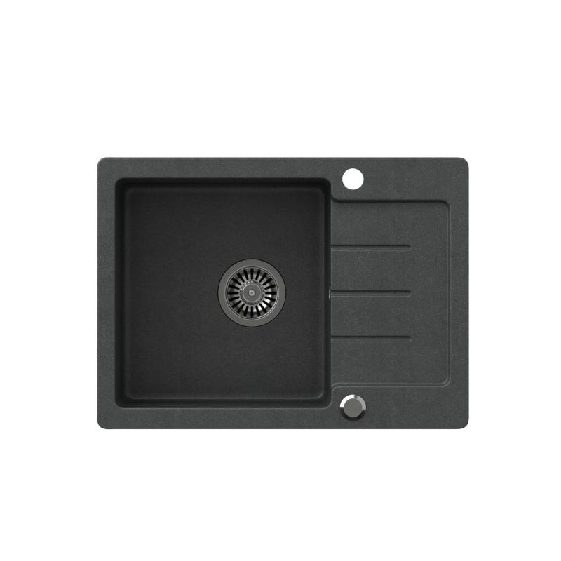 Fregadero Quadri Kendal de granito antracita con escurridor 60x44cm reversible 1208967400