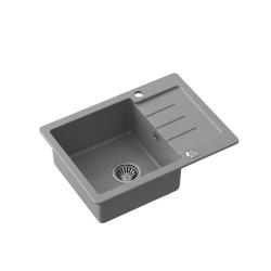 Fregadero Quadri Kendal de granito gris con escurridor 60x44cm reversible 1208967401