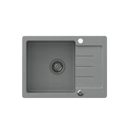 Fregadero Quadri Kendal de granito gris con escurridor 60x44cm reversible 1208967401