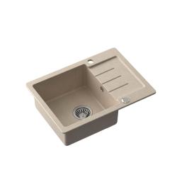 Fregadero Quadri Kendal de granito beige arena con escurridor 60x44cm reversible 1208967402