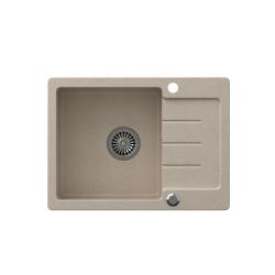 Fregadero Quadri Kendal de granito beige arena con escurridor 60x44cm reversible 1208967402