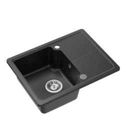 Fregadero Quadri Kendal de granito antracita 58x44cm con escurridor 1208967403
