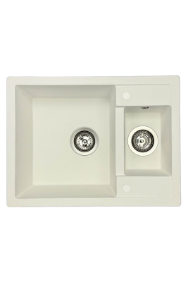 GraniteMy Smart extra shallow 1.5 granite countertop white sink 58x44cm 1208967418