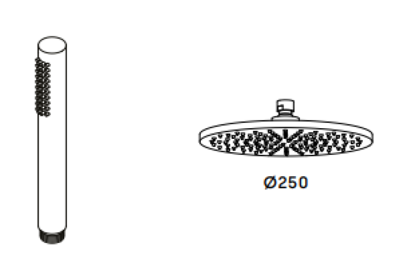 Combinación de ducha Waterevolution Flow con ducha de lluvia PVD oro White Gold 250mm T141N25WGE