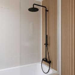 Waterevolution Flow combinación de ducha con cabezal de lluvia negro mate de 200mm T141NRPR