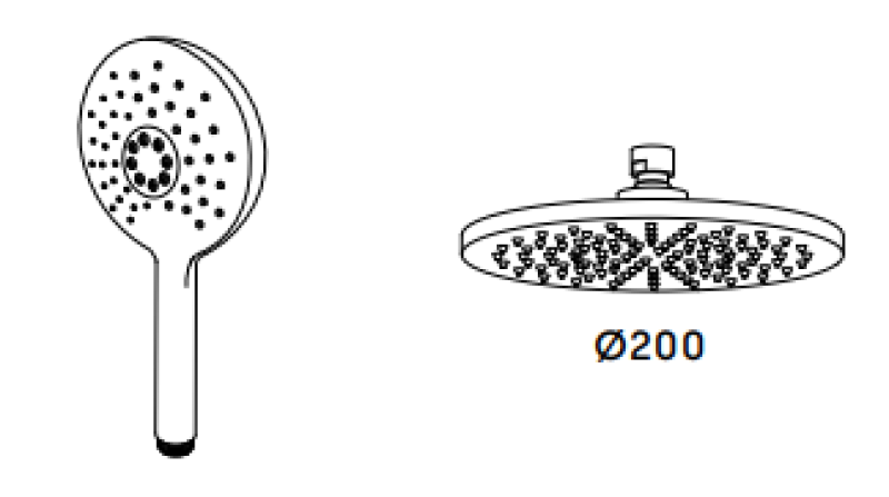 Combinación de ducha Waterevolution Flow con ducha de lluvia PVD Cobre cepillado 200mm T141NRCPE