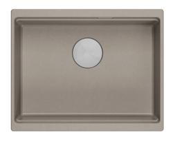 Quadri Newport II fregadero de granito bajo encimera taupe 560x450mm  con tapón y tapa de desagüe de acero inoxidable 1208967453