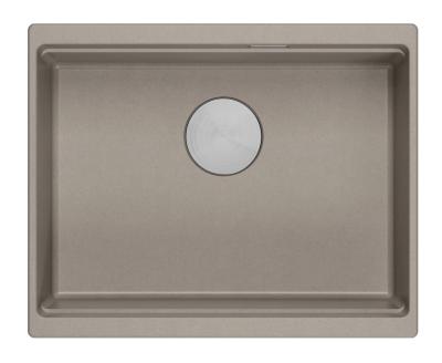 Quadri Newport II taupe granite undermount sink 560x450mm with stainless steel plug and cap 1208967453