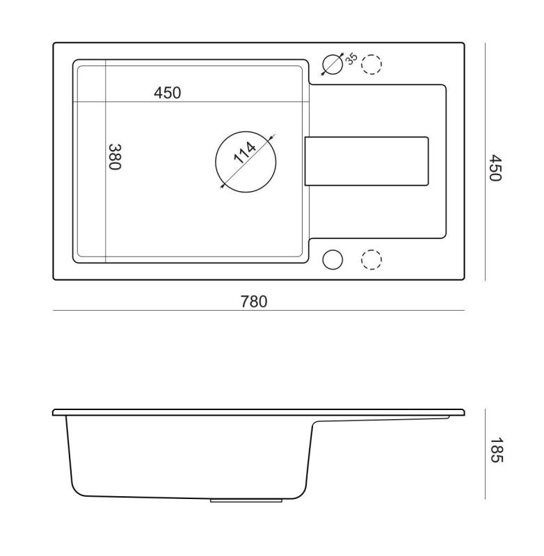 Quadri Sutton XL fregadero de granito beige arena para encimera 78x45cm con escurridor reversible con tapón beige 1208967577