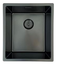 Fregadero Pure.Sink Prestige PVD gun metal 34x40 cm radio de 10 mm para instalación bajo encimera, a ras y sobre encimera PPG3440-61.