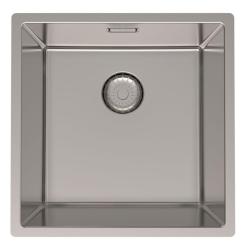 Fregadero de acero inoxidable Pure.Sink Prestige 40x40 cm, radio de 10 mm, instalación bajo encimera, a ras de encimera y sobre encimera PPG4040-02.