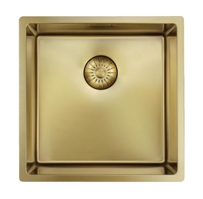 Pure.Sink Prestige sink 40x40 cm PVD Gold 10mm radius undermount, flush mount, and top mount PPG4040-60