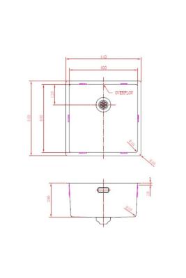 Pure.Sink Prestige sink 40x40cm PVD Gun Metal 10mm radius undermount,flush mount,topmount PPG4040-61