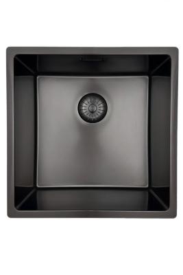 Pure.Sink Prestige sink 40x40cm PVD Gun Metal 10mm radius undermount,flush mount,topmount PPG4040-61