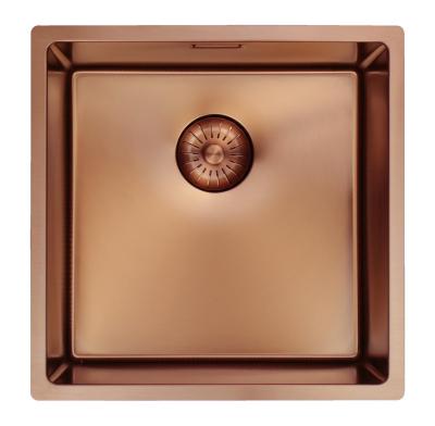 Pure.Sink Prestige sink 40x40 cm PVD Copper 10mm radius undermount, flush mount, and surface mount PPG4040-62