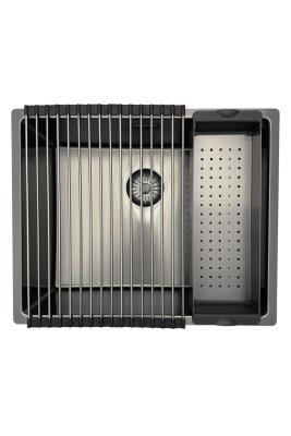 Pure.Sink Prestige sink 50x40 cm PVD Gun Metal 10mm radius under, flush and top mount PPG5040-61