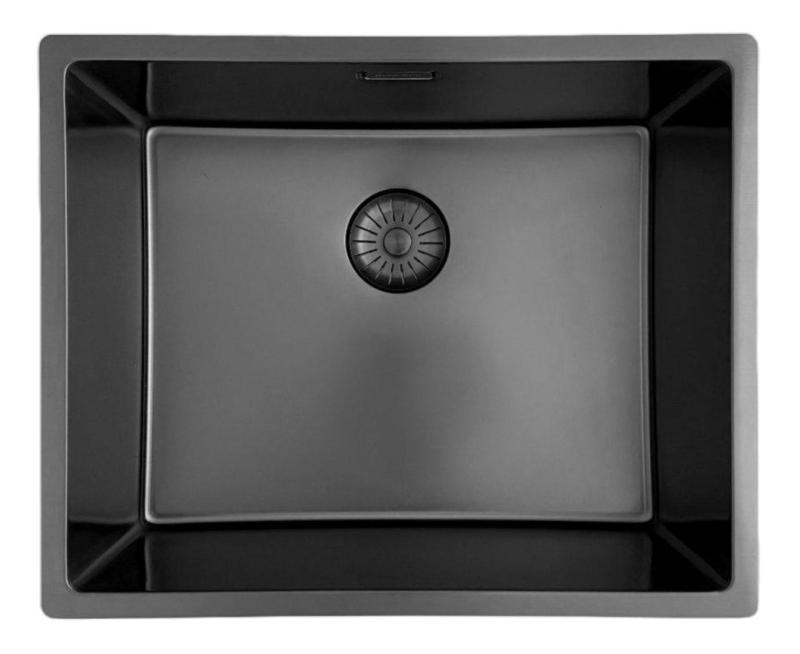 Fregadero Pure.Sink Prestige 50x40 cm PVD Gun Metal radio 10mm para instalación bajo encimera, a ras de encimera y sobre encimera PPG5040-61.