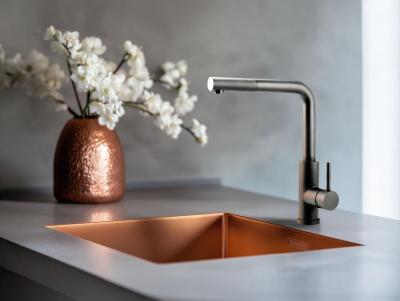 Pure.Sink Prestige sink 50x40 cm PVD Copper 10mm radius undermount, flush mount, and top mount PPG5040-62