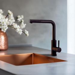 Grifo de cocina Pure.Sink Elite Steel Spark-S negro mate con salida extensible PS8041-10