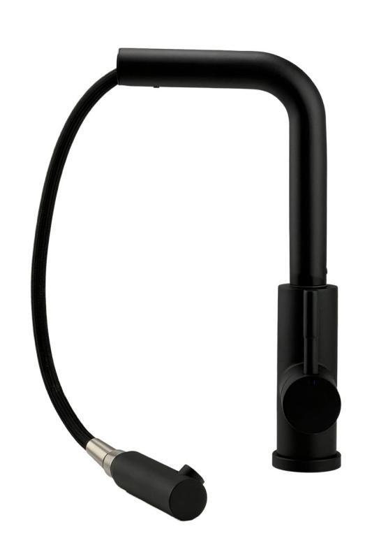 Grifo de cocina Pure.Sink Elite Steel Spark-S negro mate con salida extensible PS8041-10