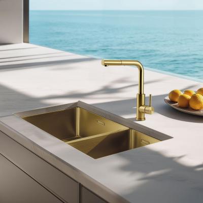 Pure.Sink Elite Steel Spark-S kitchen faucet PVD brushed gold with pull-out spout PS8041-60