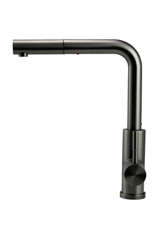 Pure.Sink Elite Steel Spark-S grifo de cocina PVD Gun Metal con caño extraíble PS8041-61